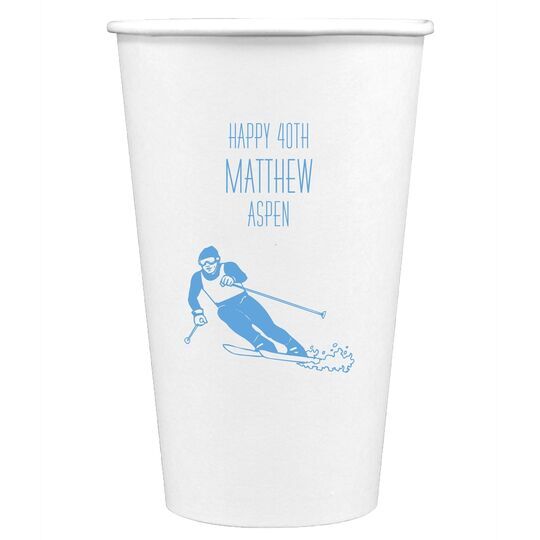 Skier  on the Slopes Paper Coffee Cups